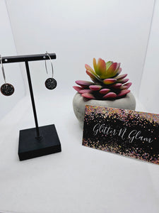 2307 Gunmetal Hoops with Sparkly Disc's Dangle Earrings
