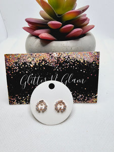 2311 Rosegold with CZ Stud Earrings
