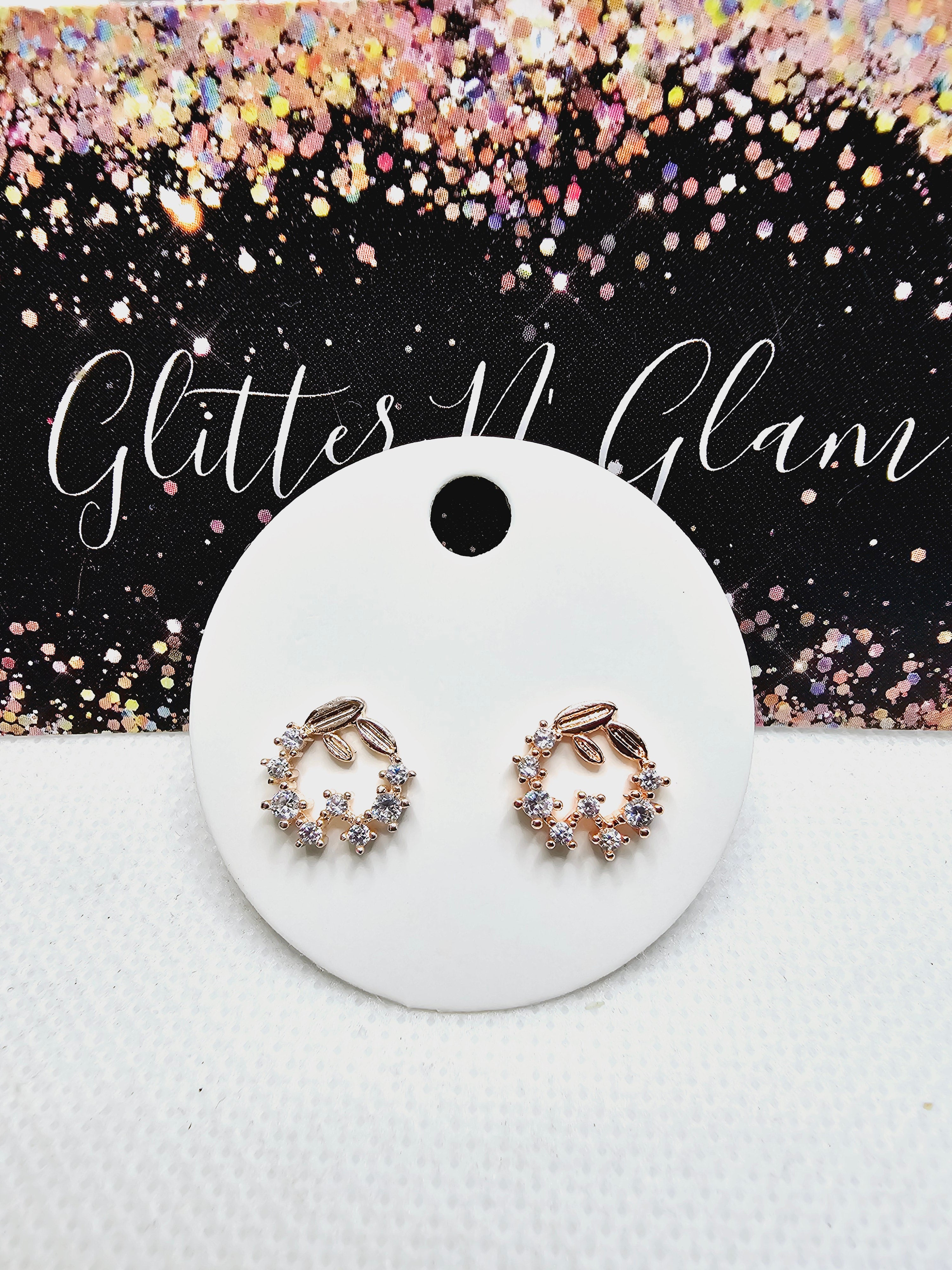 2311 Rosegold with CZ Stud Earrings