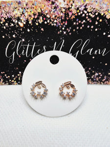 2311 Rosegold with CZ Stud Earrings