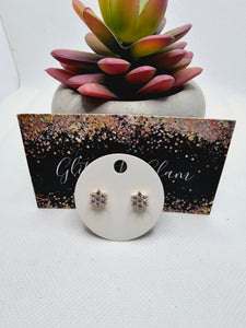 2323 Rosegold Flower with CZ Stud Earrings