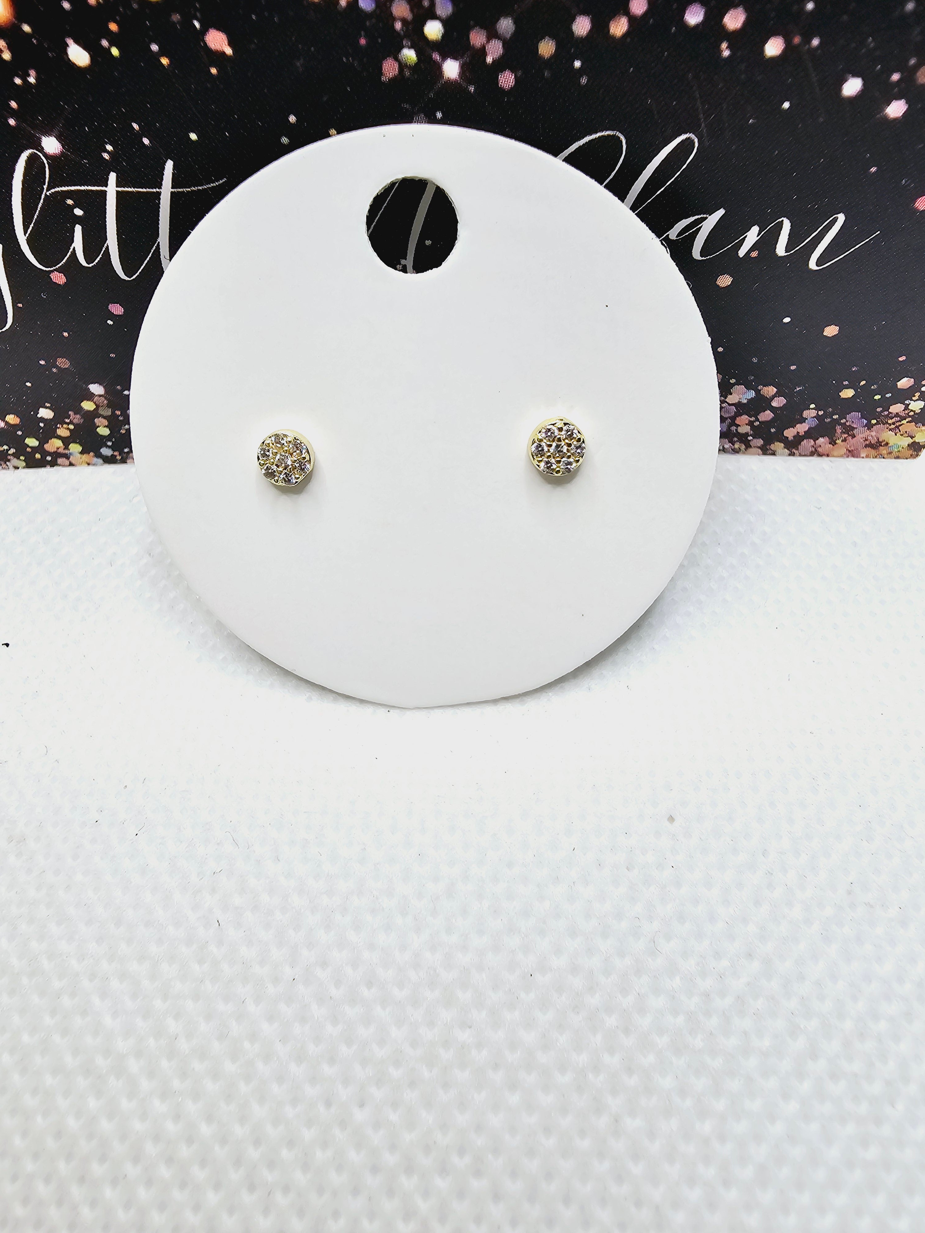 2335 Gold Mini Stud Earrings with Mini CZ