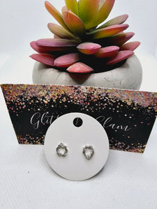 2336 Silver Round Mini CZ Stud Earrings