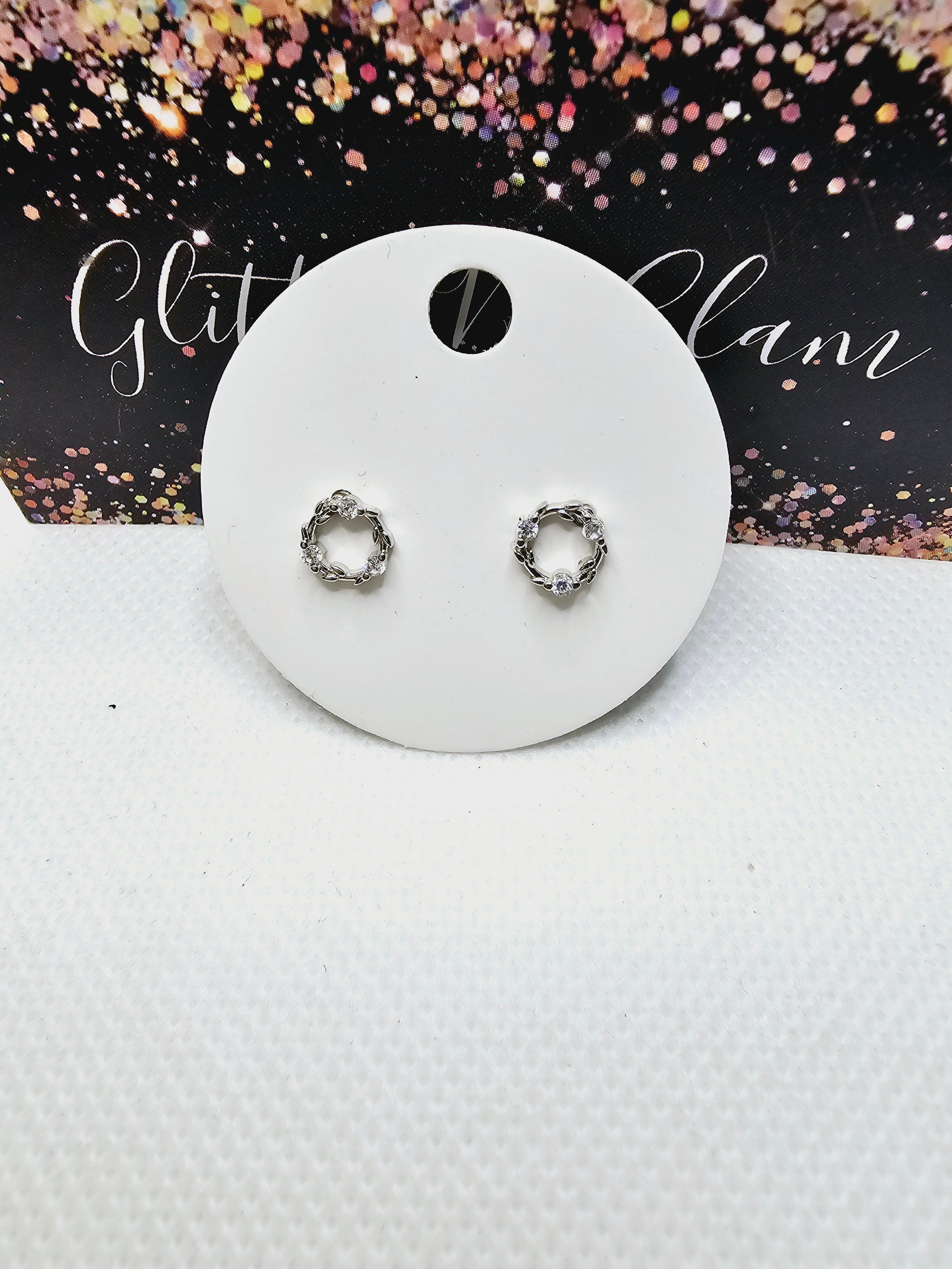 2336 Silver Round Mini CZ Stud Earrings