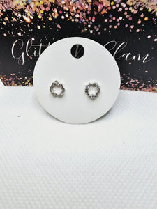 2336 Silver Round Mini CZ Stud Earrings