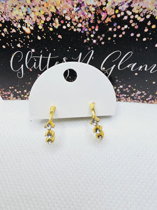 2339 Gold Half Hoop With CZ