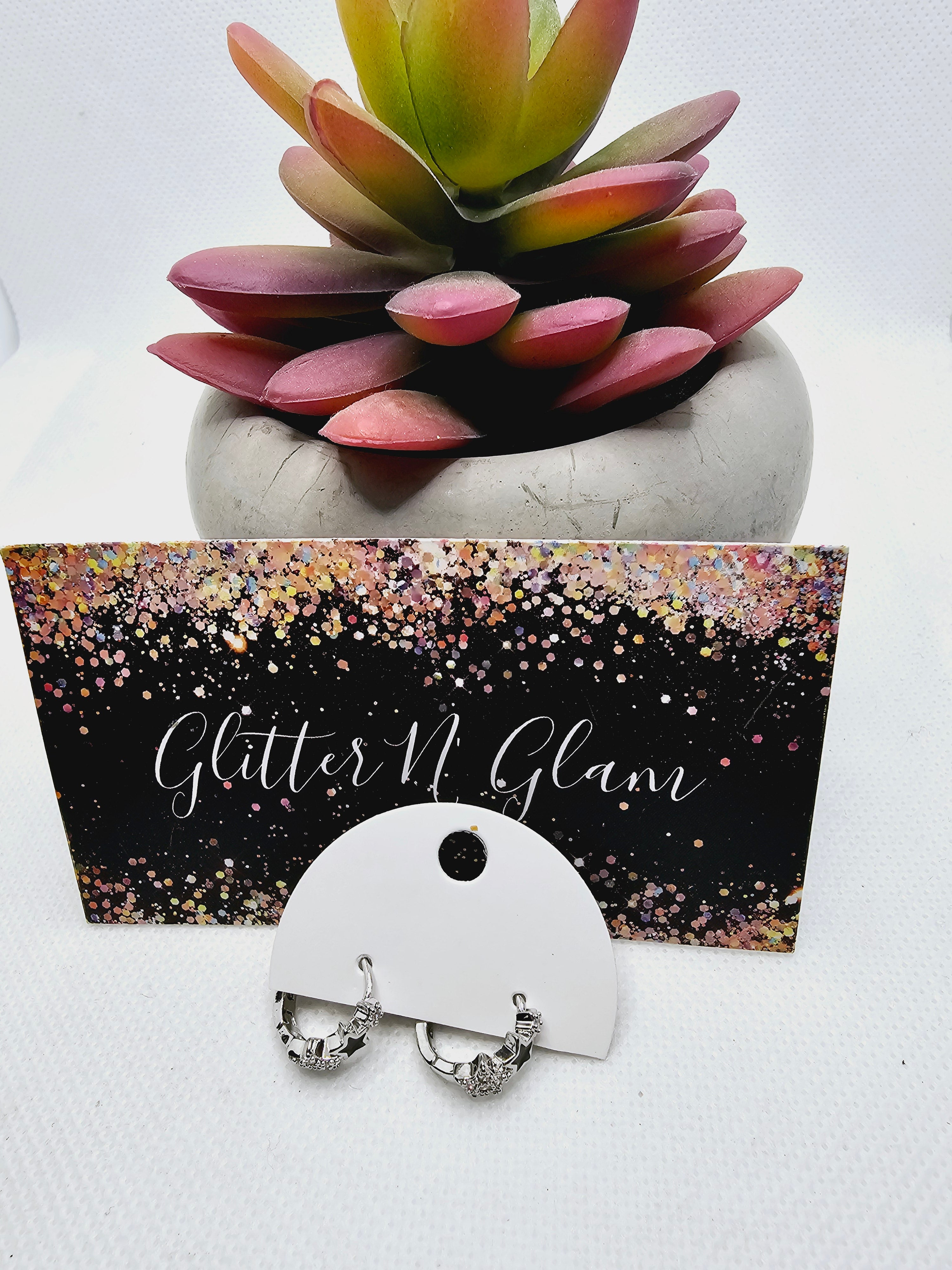 2398 Silver Star Huggie Hoops