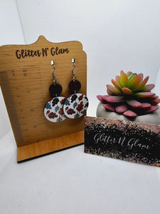 1959 Wood Fall Leaves Dangle Earrings