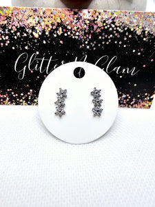 2432 Silver 3 Stars Stud Earrings