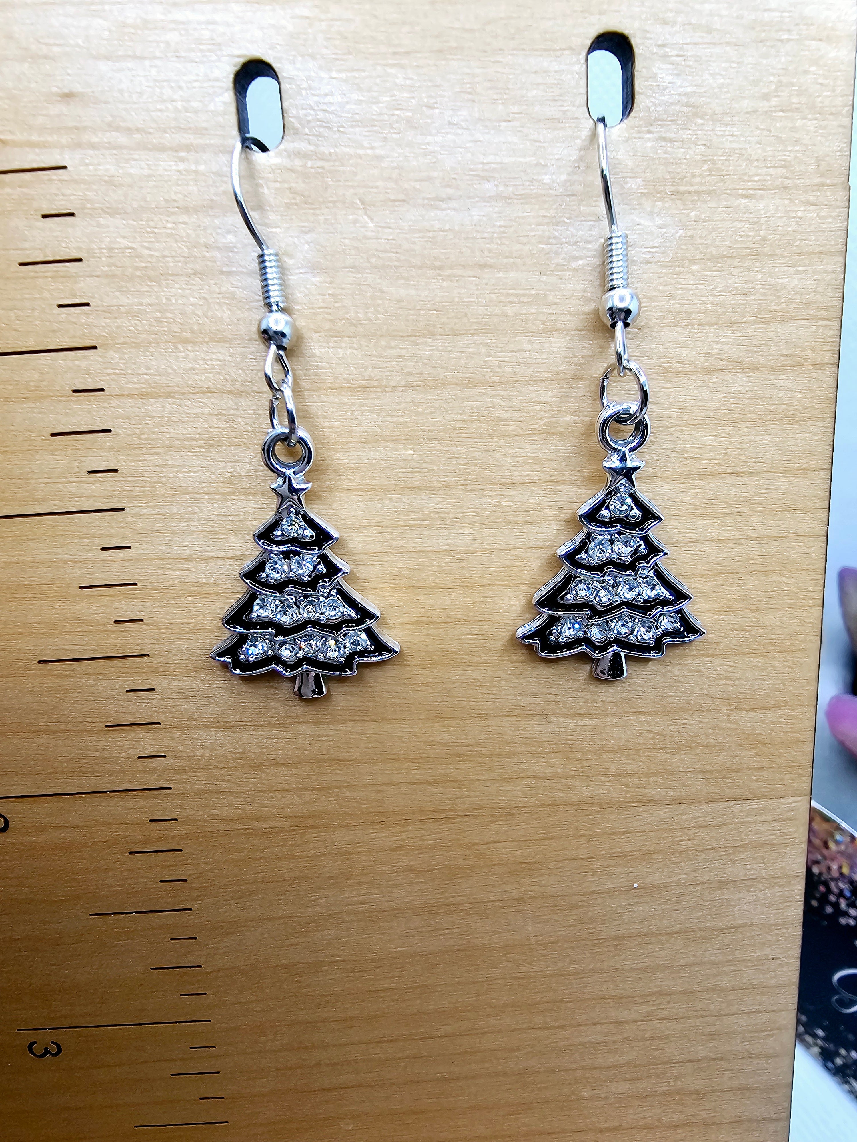 2427 Silver /Black X-mas Trees with Bling