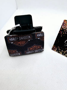 2470 HD Orange Small Leather Hair Claw Clip