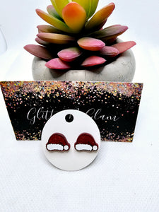 2501 Red Sparkly Santa Hats Stud Earrings