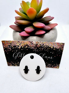 2496 Black Snowman Stud Earrings