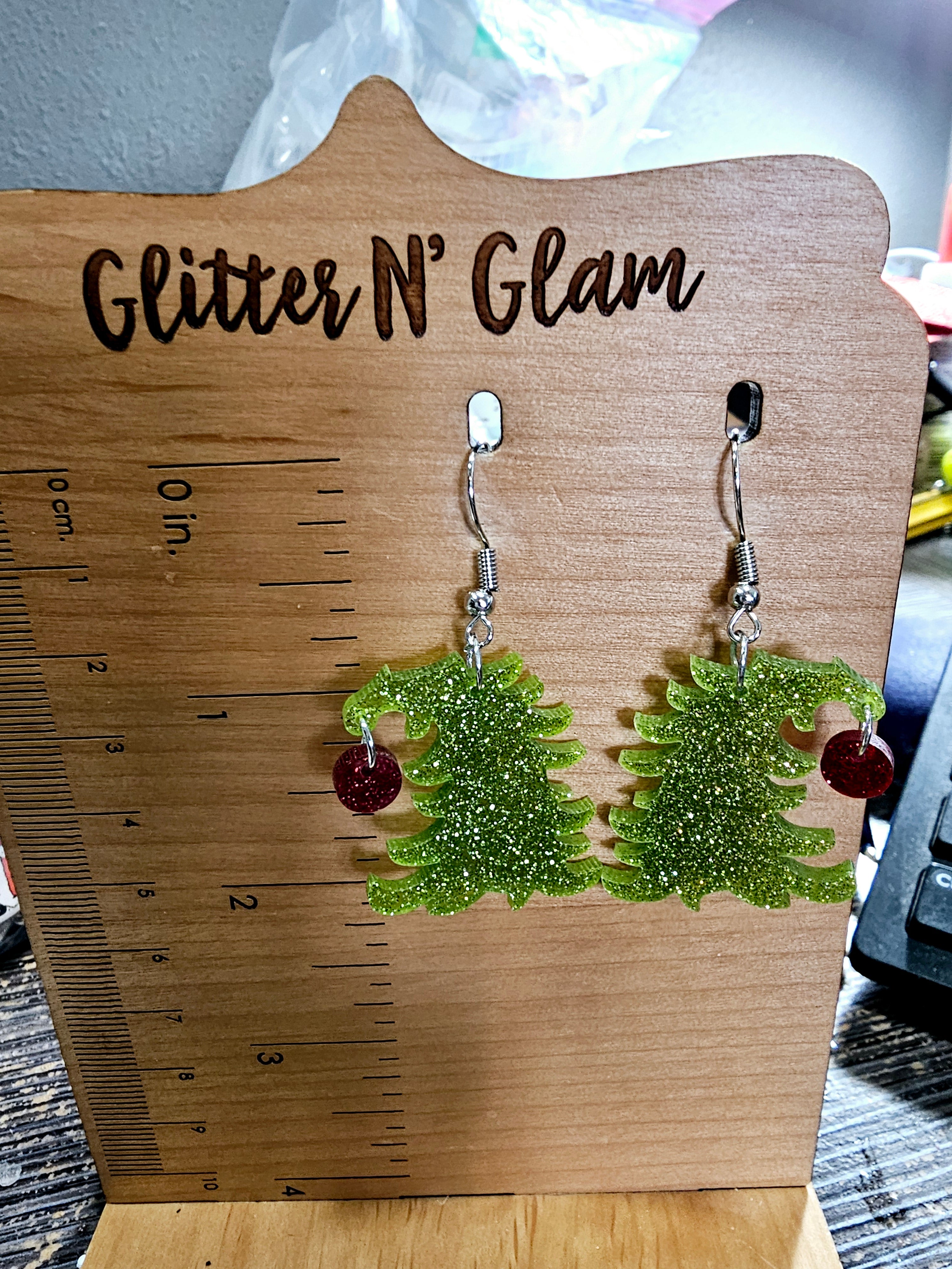 2512 G-Mans Christmas Tree Dangle Earrings