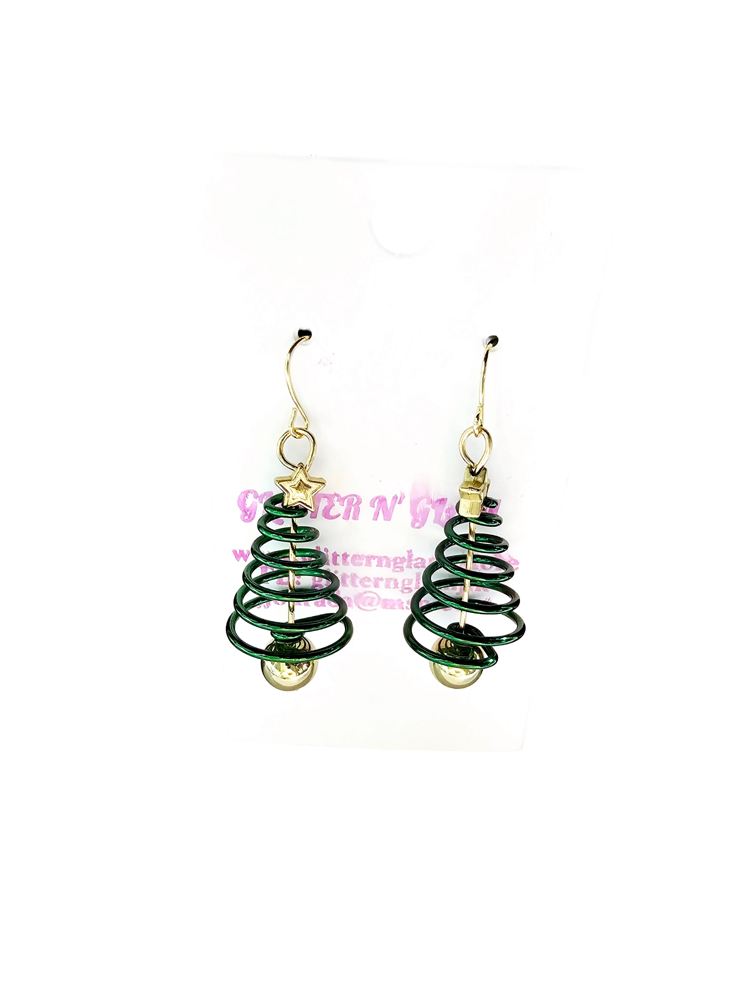 2506 Twisted Green and Gold Christmas Trees