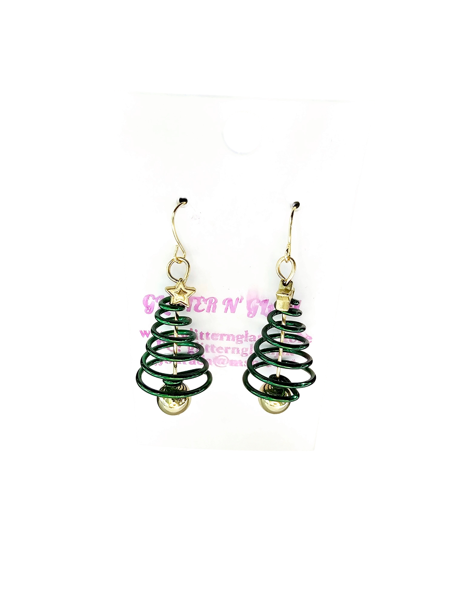 2506 Twisted Green and Gold Christmas Trees