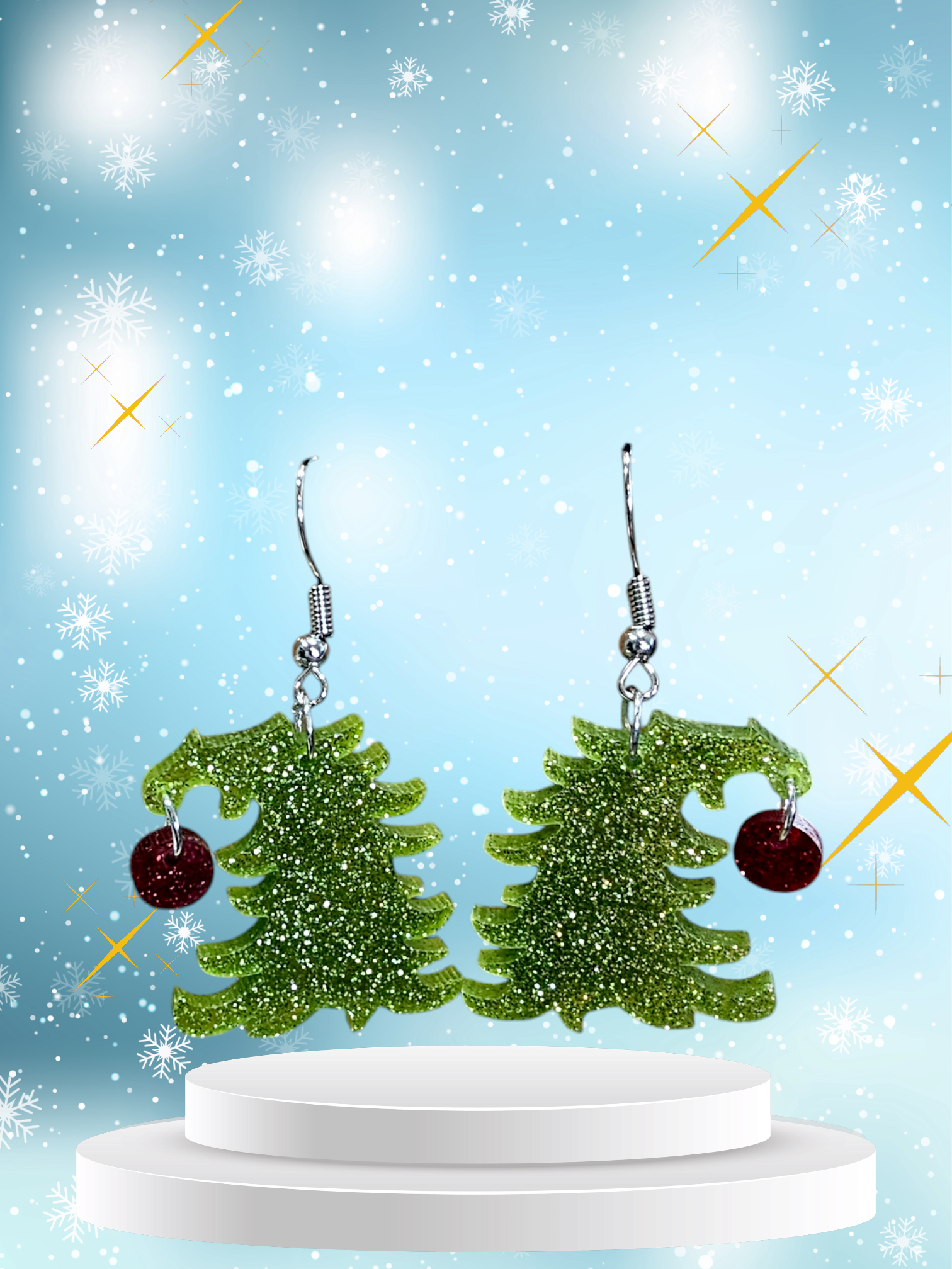 2512 G-Mans Christmas Tree Dangle Earrings