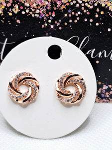 2565 Rosegold Twisted Stud Earrings