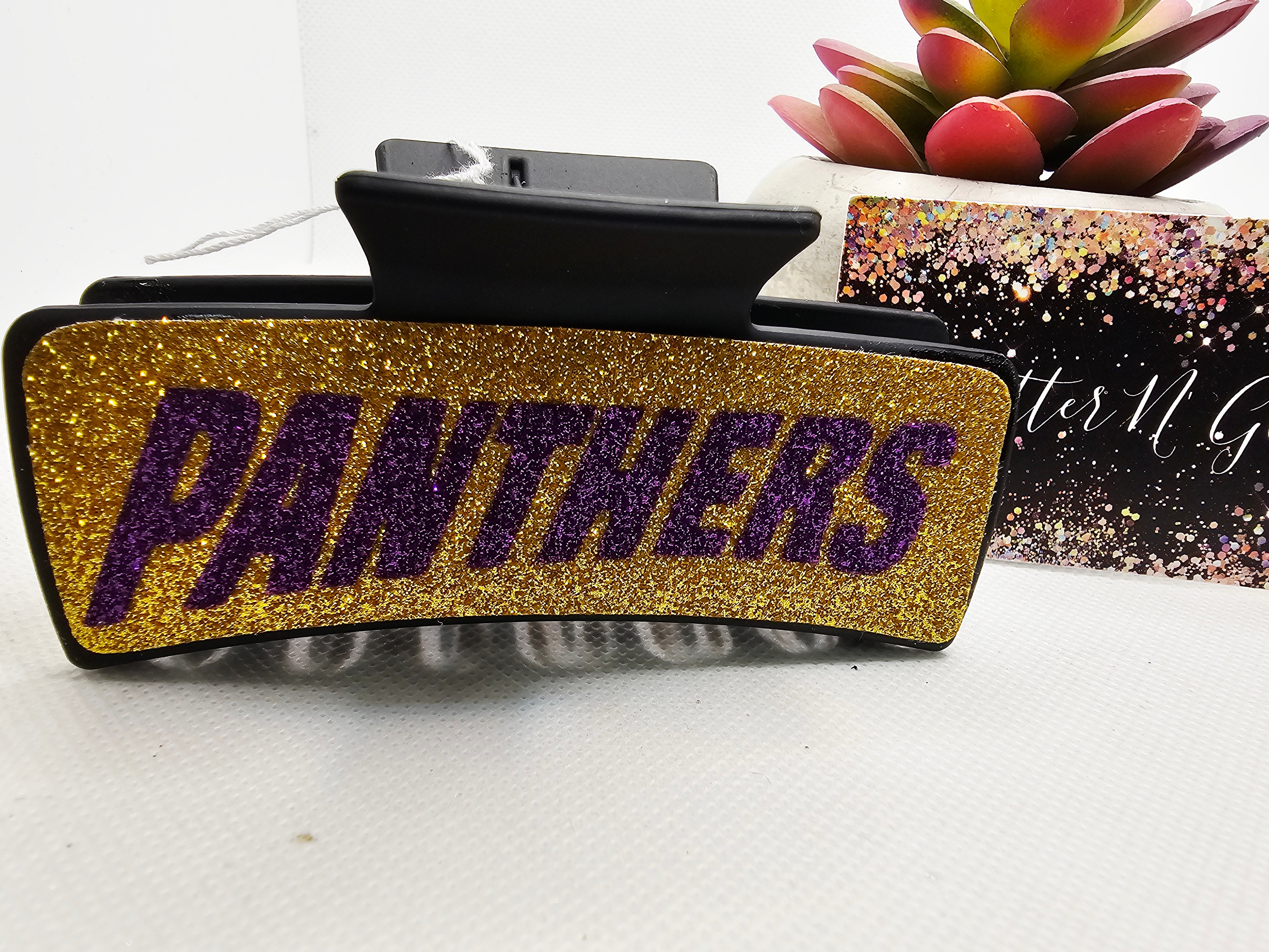 2713 Panthers Large Hair Claw Clip