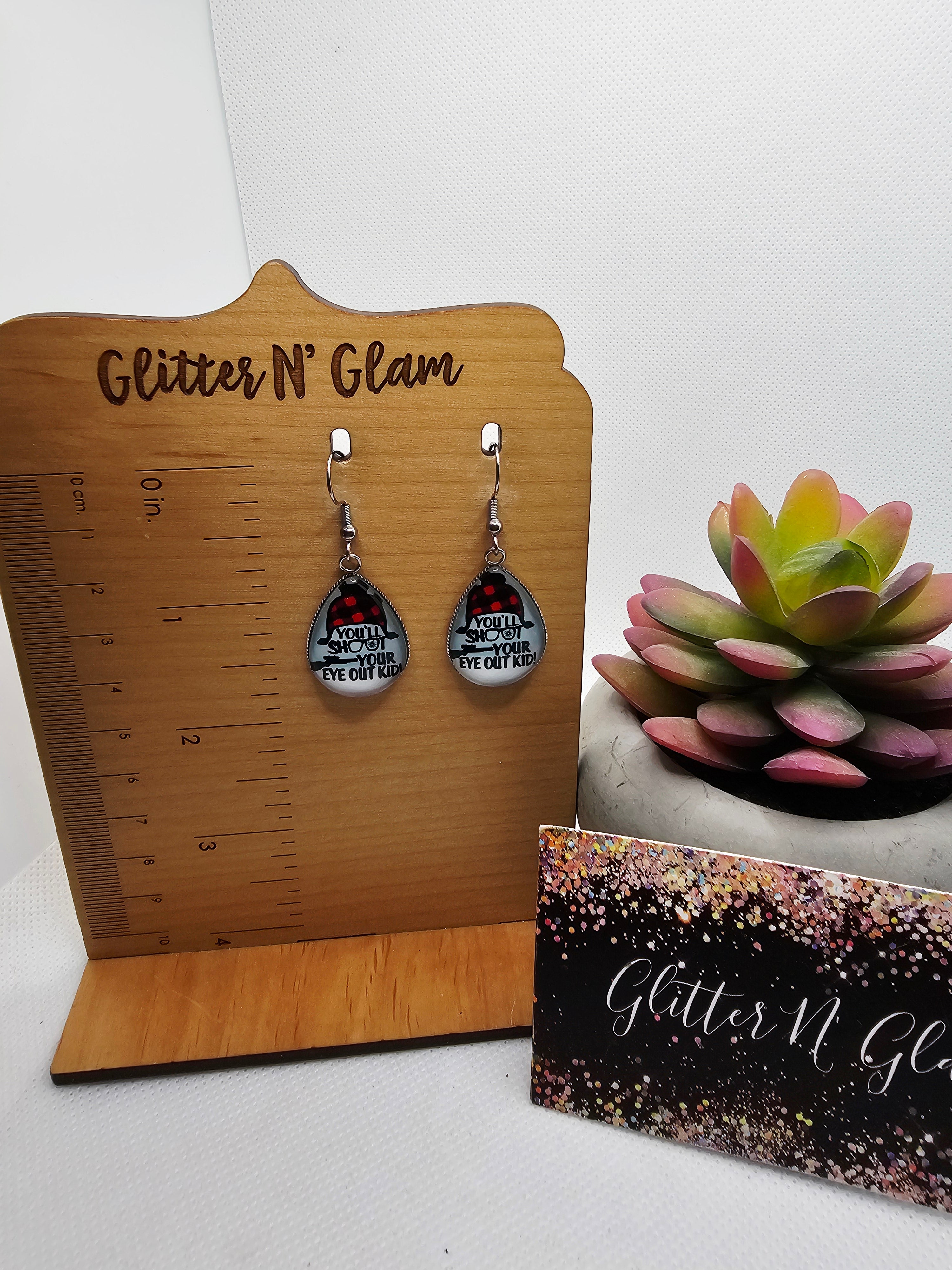 2708 "You'll Shoot Your Eye Out Kid" Dangle Earrings