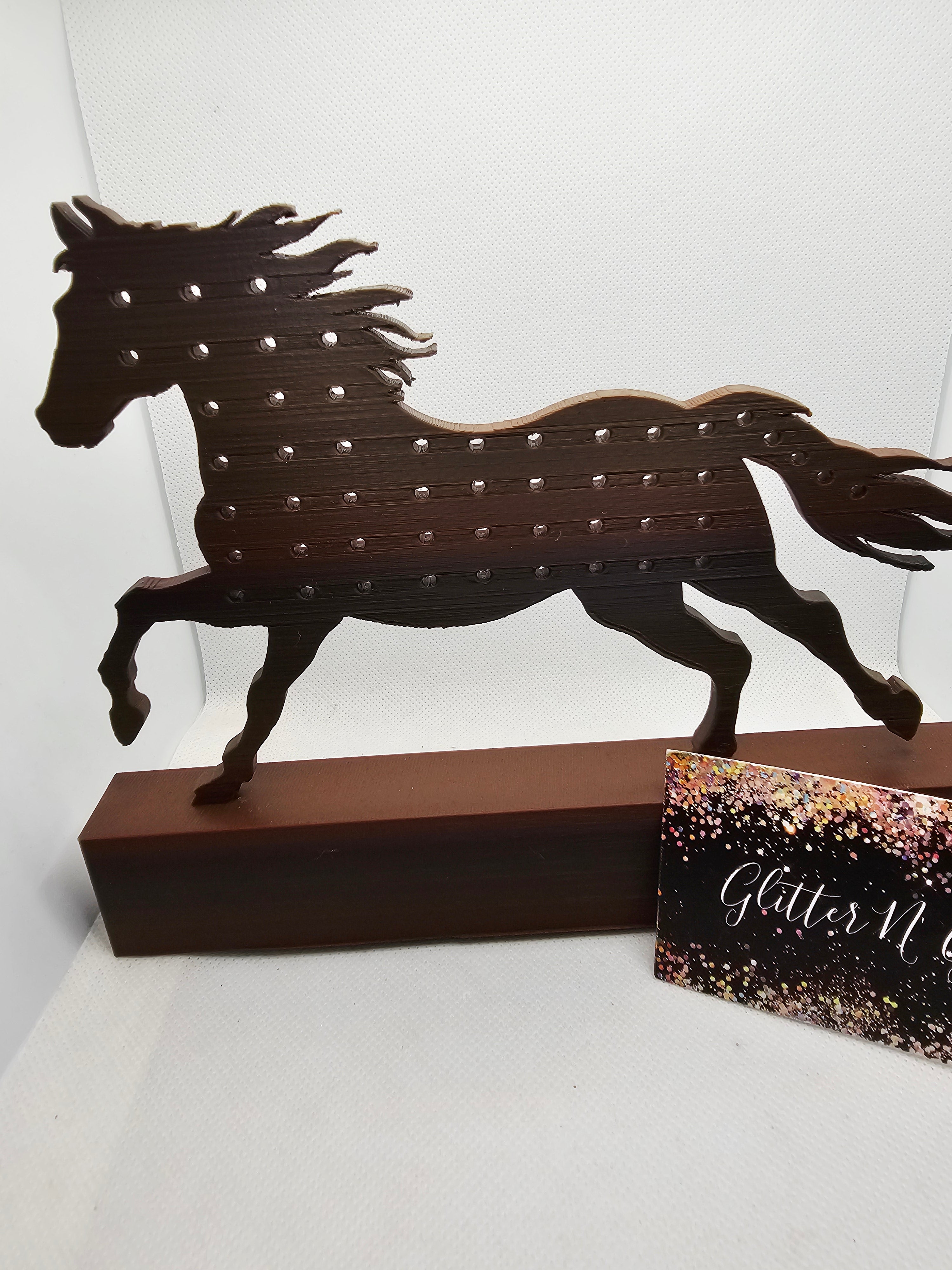 2703 3D Brown Horse Earrings Holder