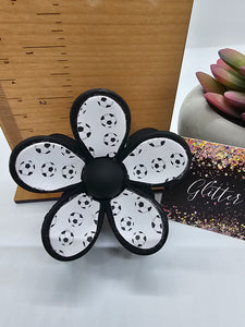 2621 Soccer Leather Hair Claw Clip