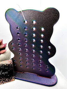3D Purple and Teal Gummy Bear Earring Holder