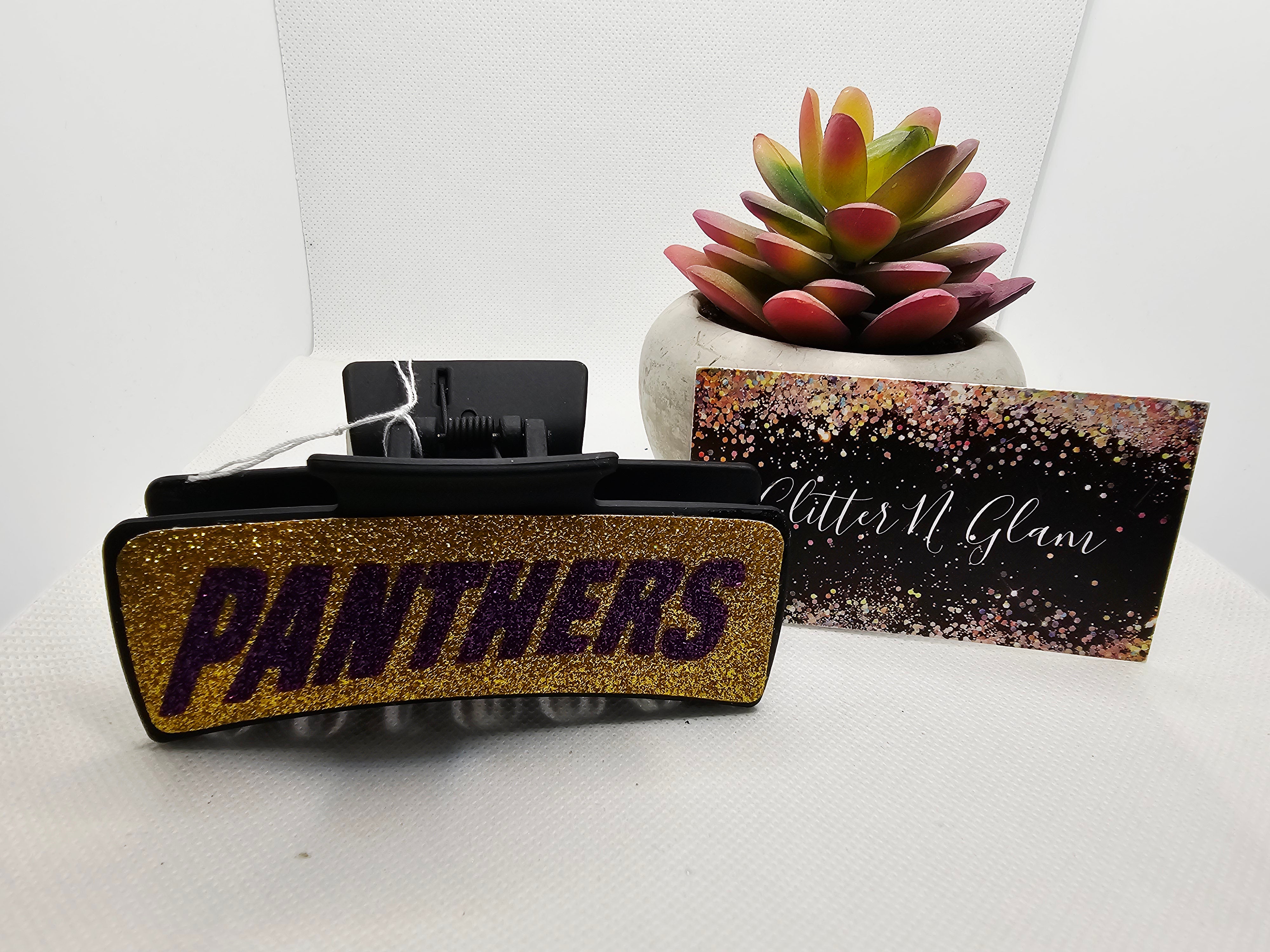 2713 Panthers Large Hair Claw Clip