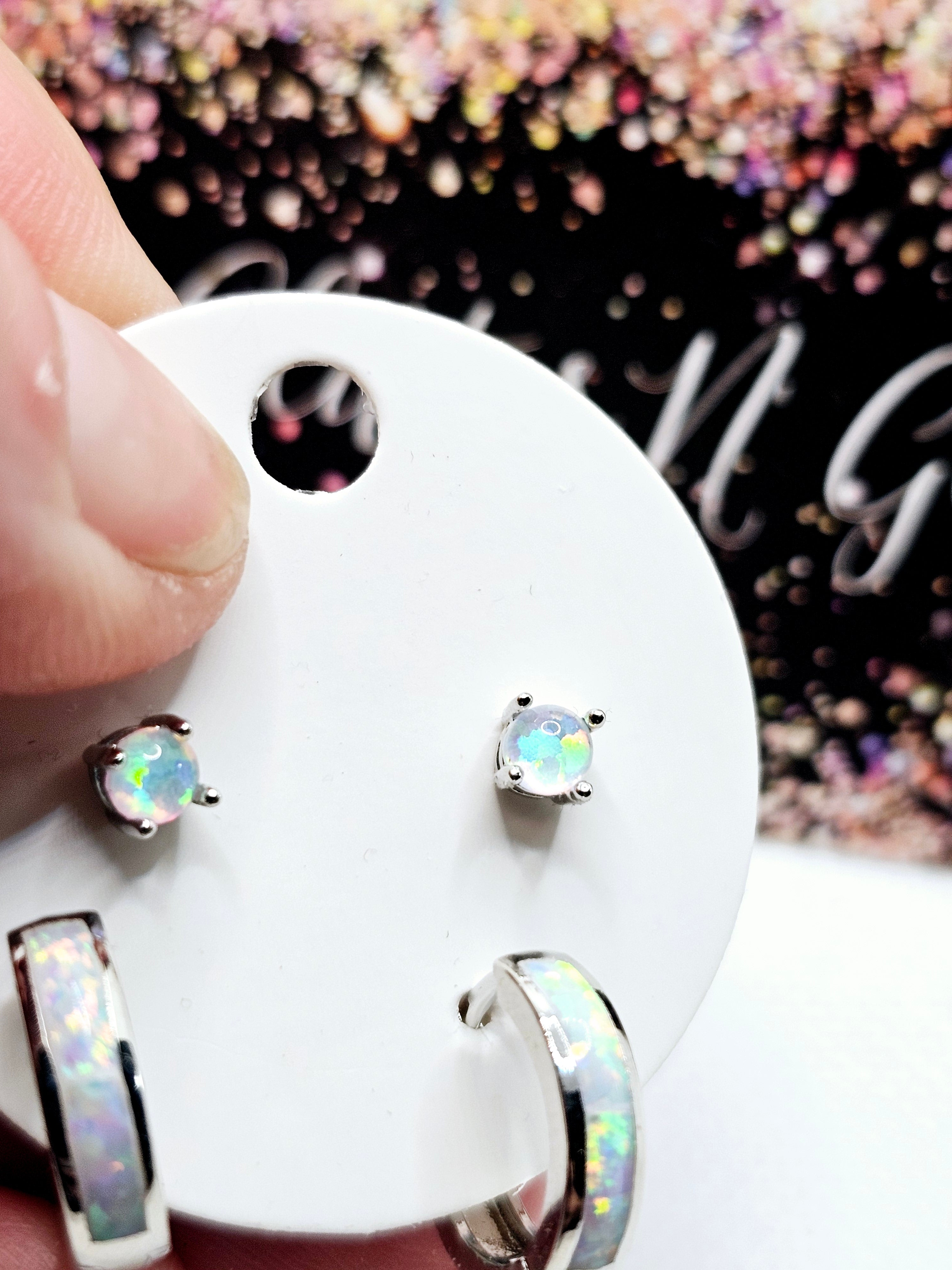 2576 Fire Opal Bundle Studs and Hoops