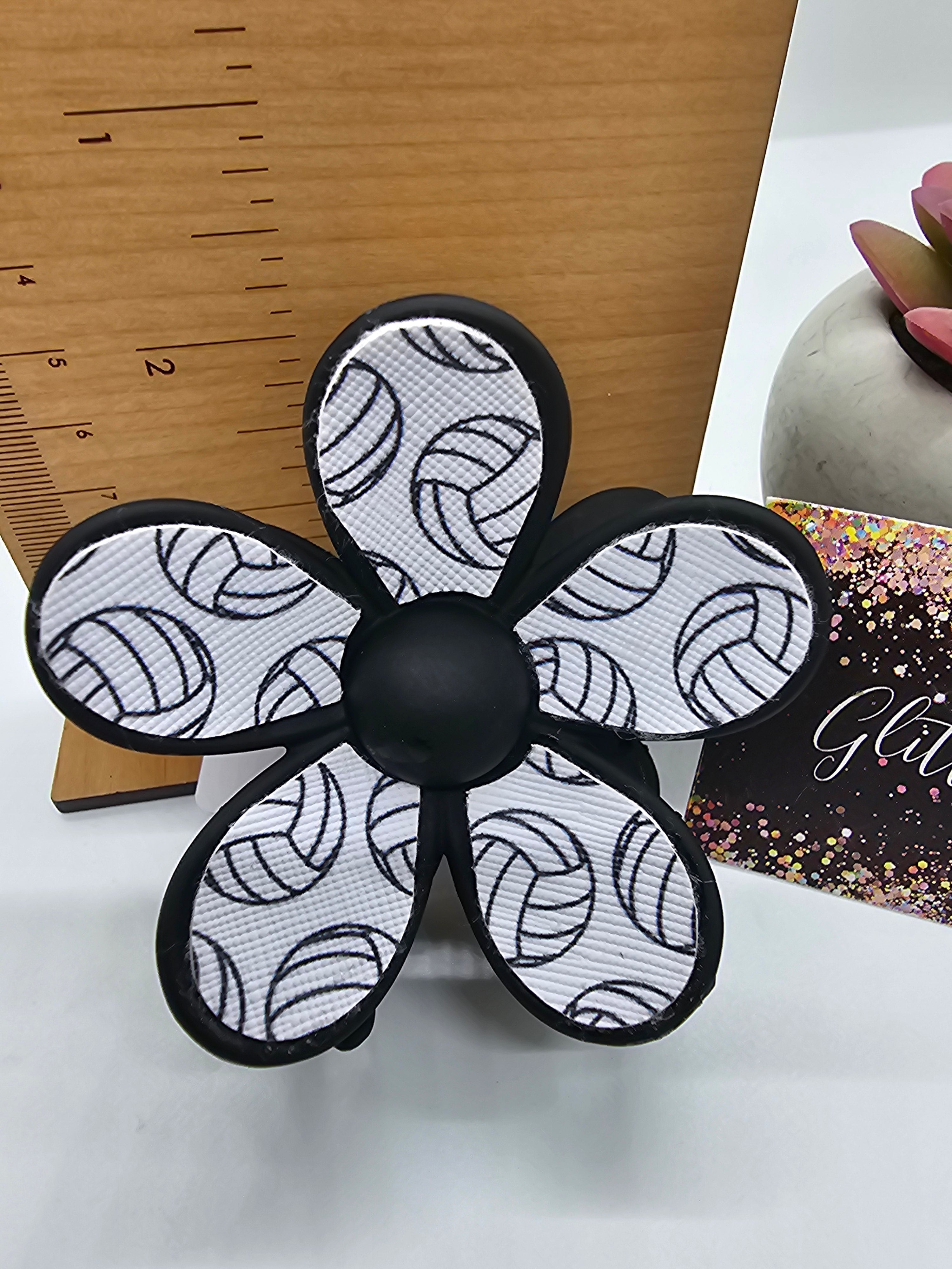 2623 Volleyball Leather Hair Claw Clip