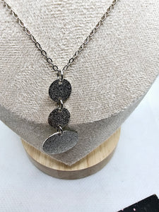 2578 Silver Long Sweater Necklace and Earring Set