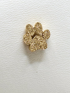 2530 Gold Sparkly Paw Stud Earrings