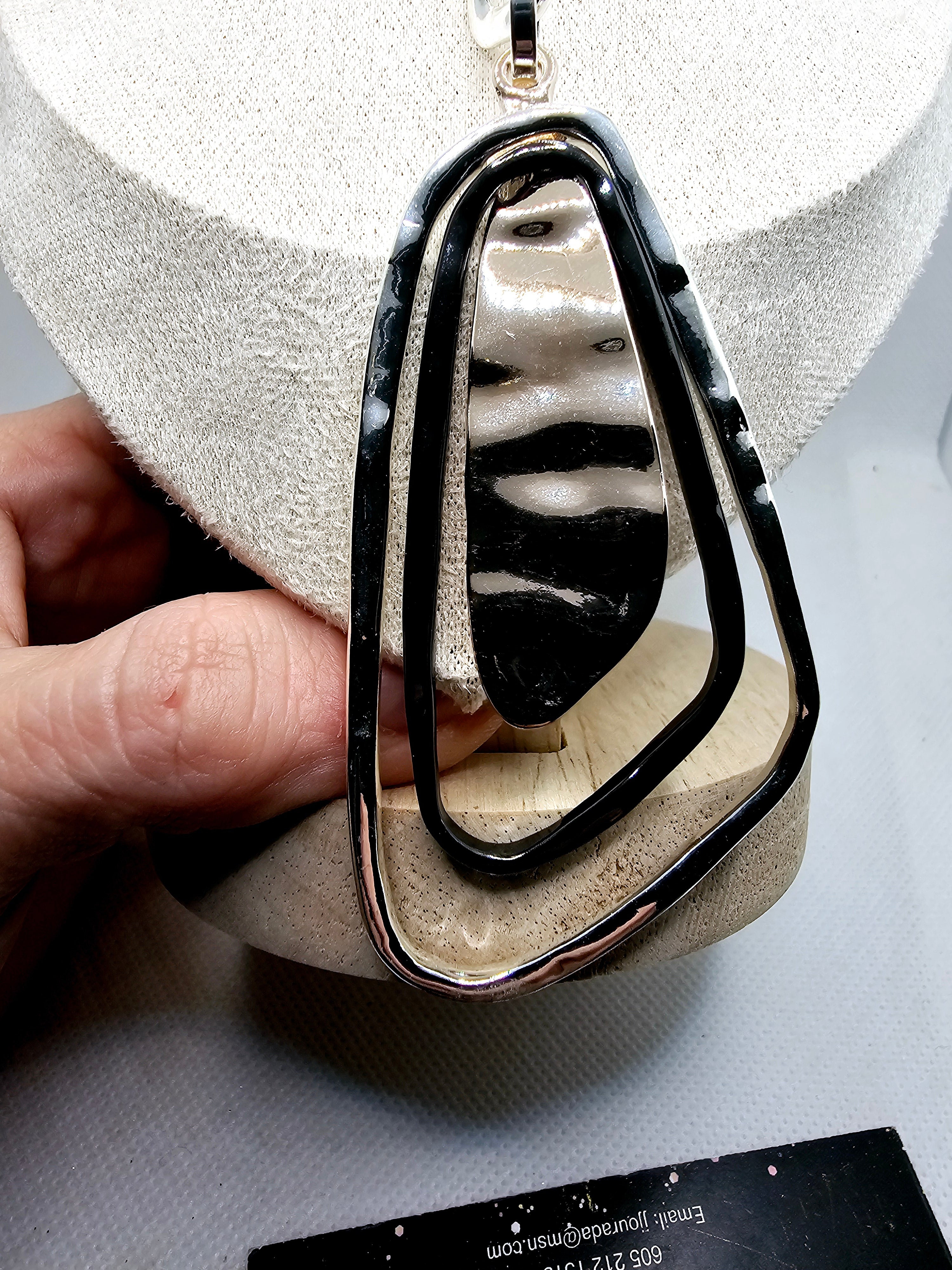2416 Silver, Gunmetal and Rosegold Long Sweater Necklace