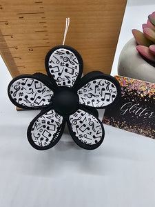 2618 Music Notes Leather Hair Claw Clip