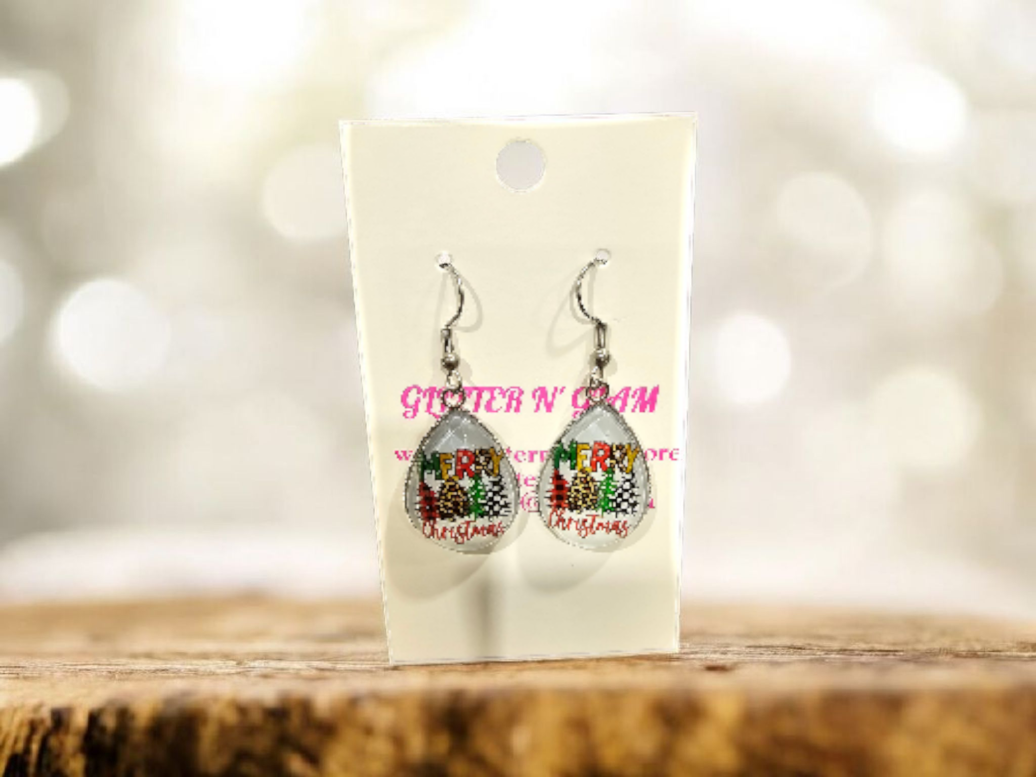 2788 Merry Christmas Tree Dangle Earrings