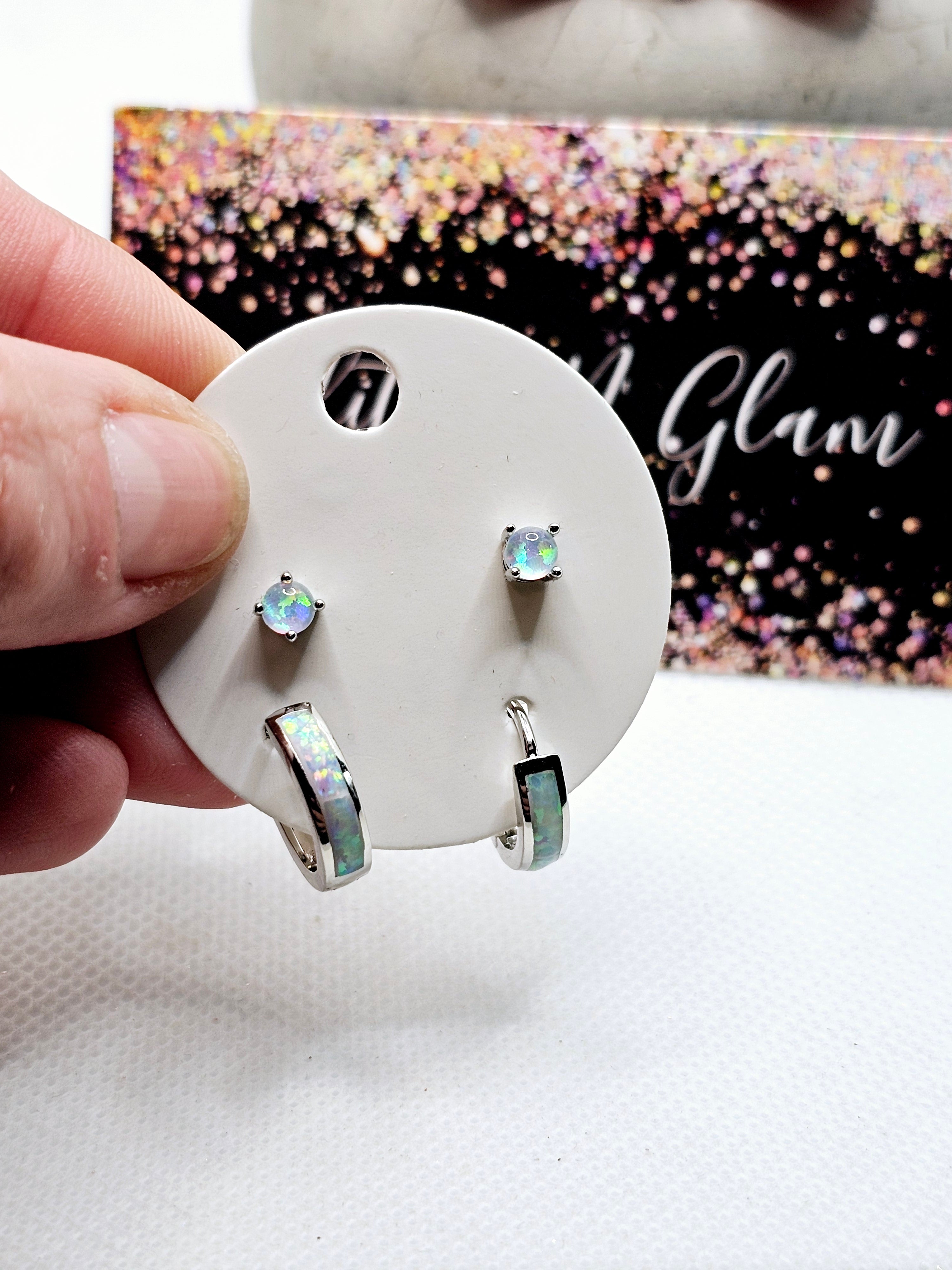 2576 Fire Opal Bundle Studs and Hoops