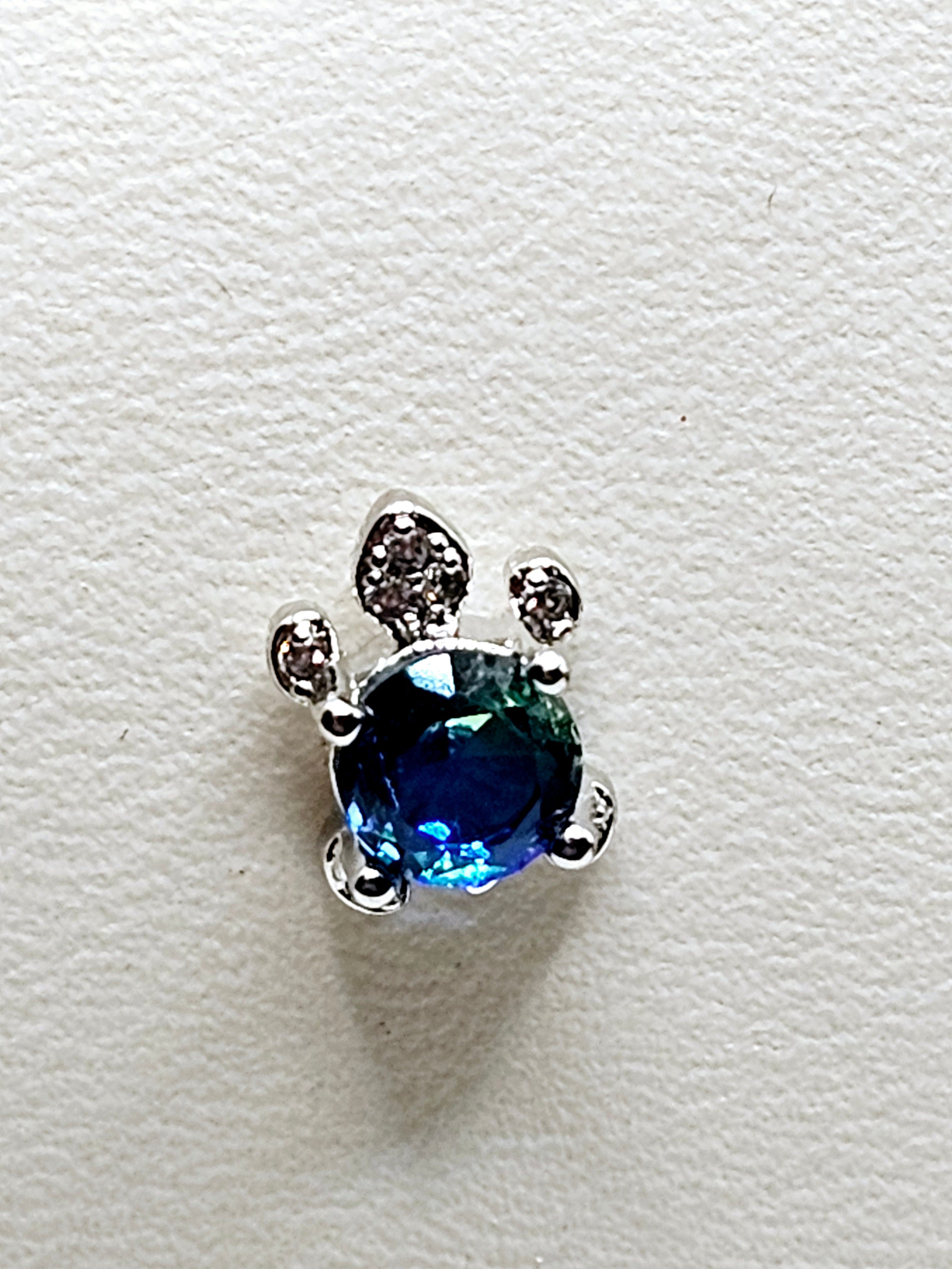 2518 Blueish-Green Turtle Stud Earrings