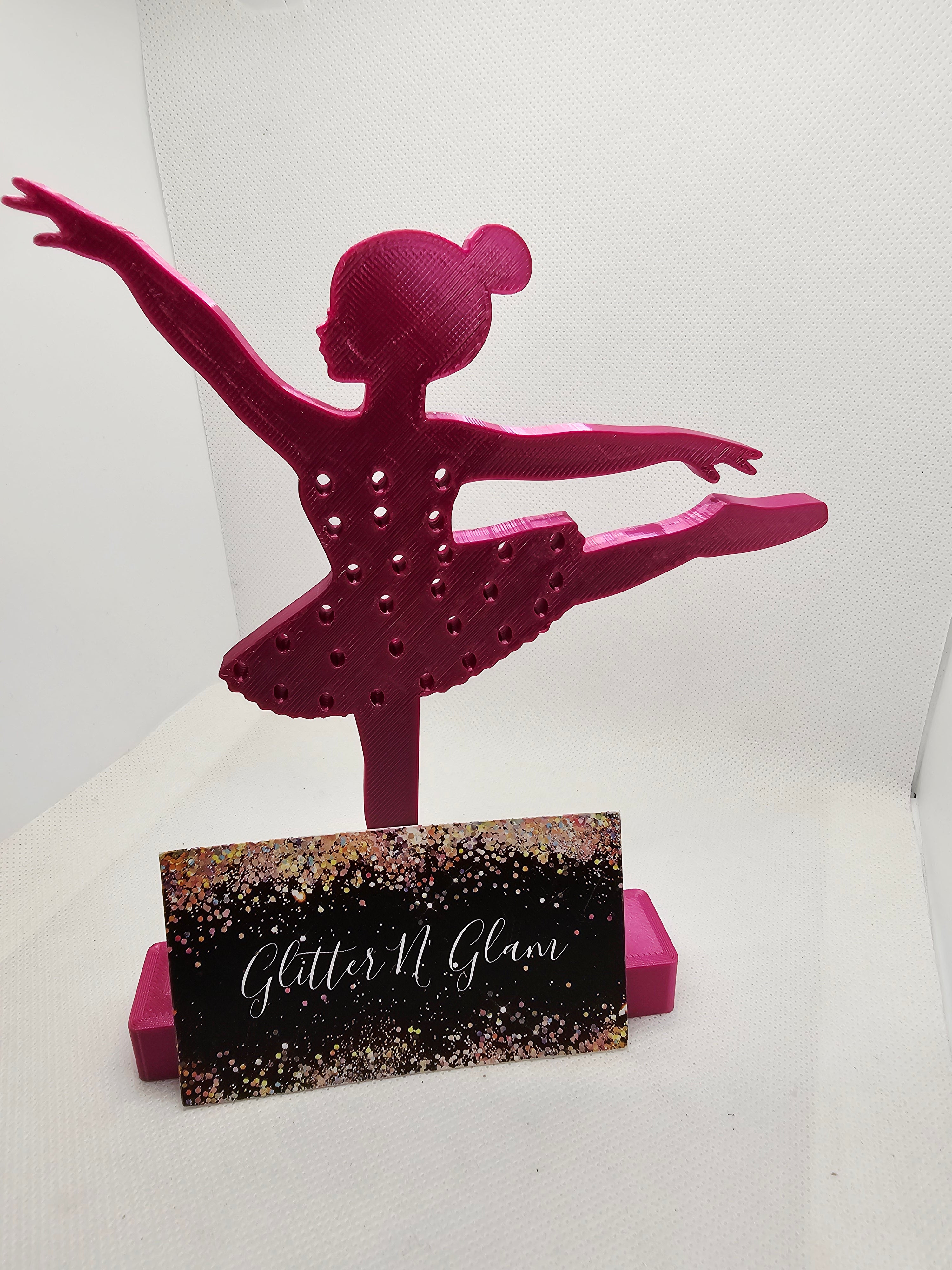3D Dark Pink Ballerina Earring Holder
