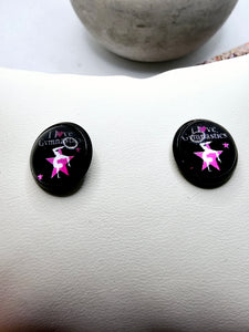 2560 I Love Gymnastics Stud Earrings