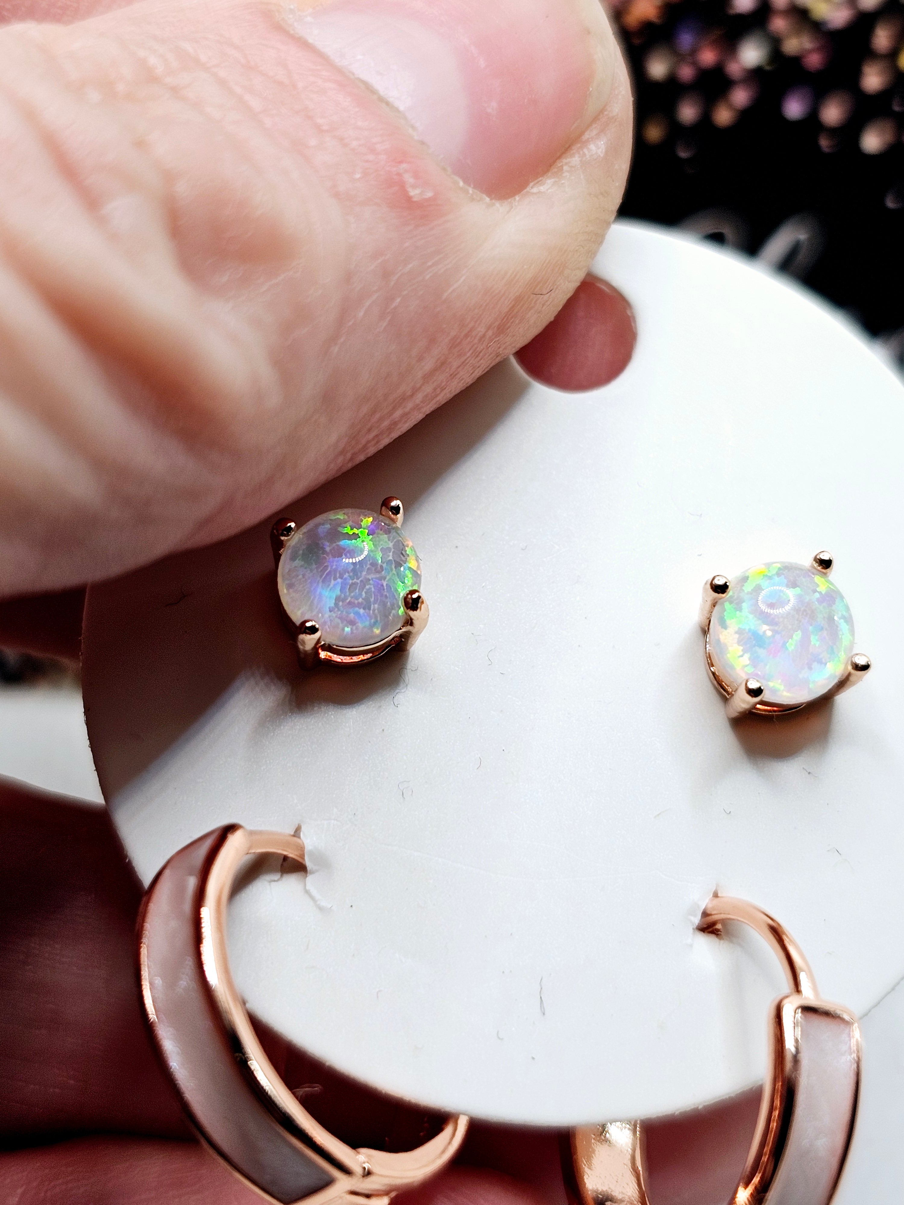2599 Rosegold Fire Opal Bundle Stud and Hoops Set
