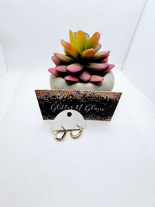 2556 Gold and Black Hoop Earrings