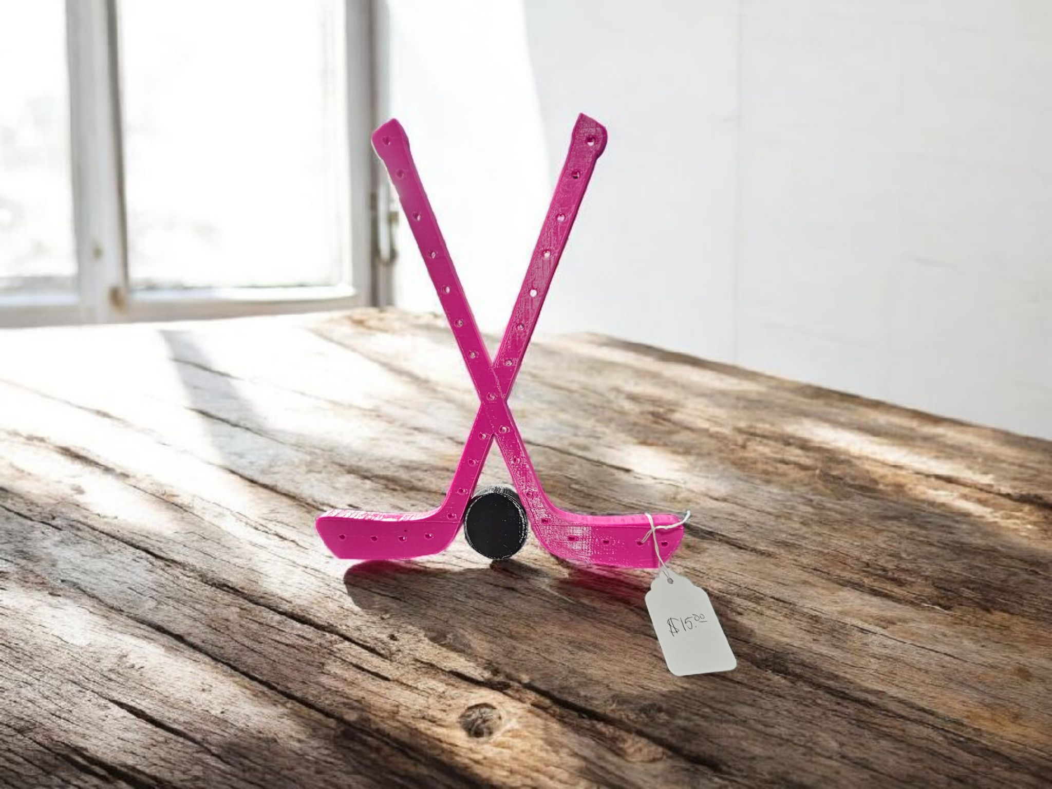 3D Pink Hockey Earring Holder