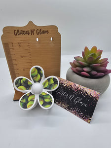 2620 Softball Leather Flower Hair Claw Clip