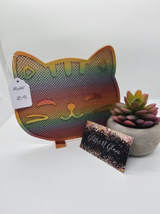 2645 Ombre Rainbow 3D Kitty Earring Stand