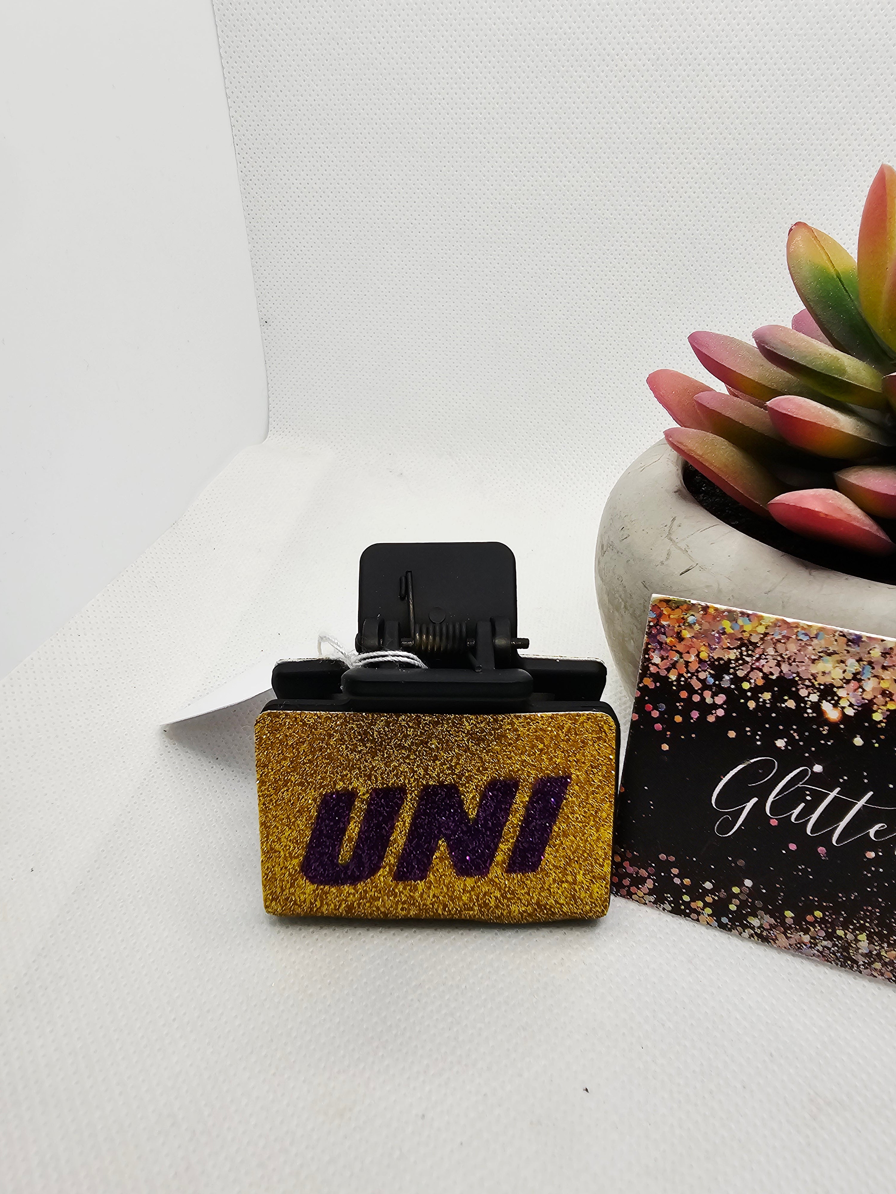 2712 Panthers Small Leather Claw Clip