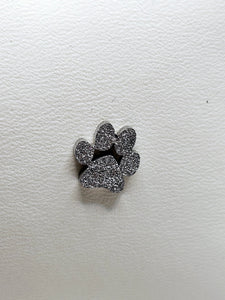 2527 Silver Sparkly Paw Stud Earrings