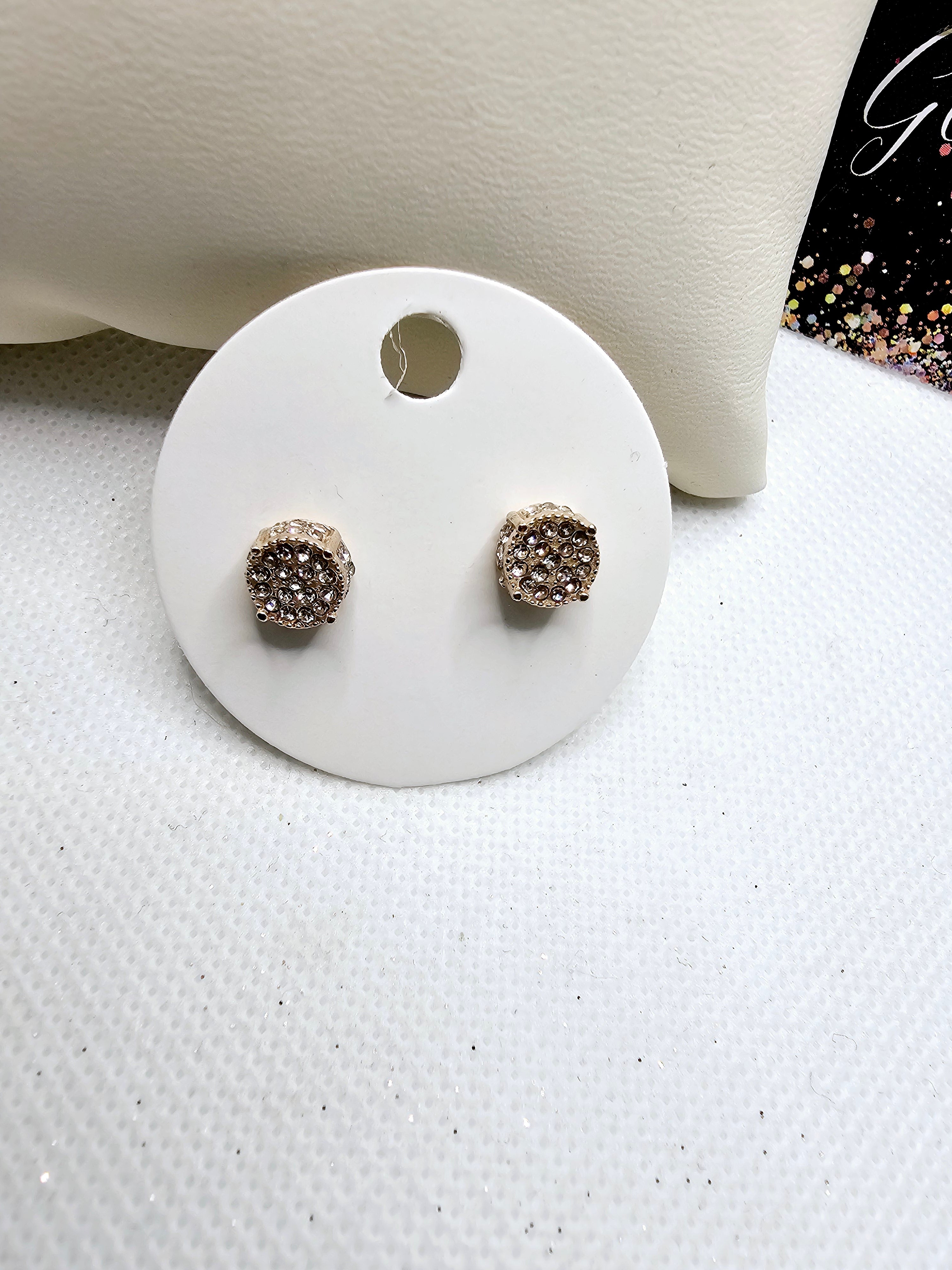 2592 Rosegold Bling Stud Earrings
