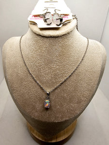 2577 Rounded Fire Opal Short Necklace and Earring Set