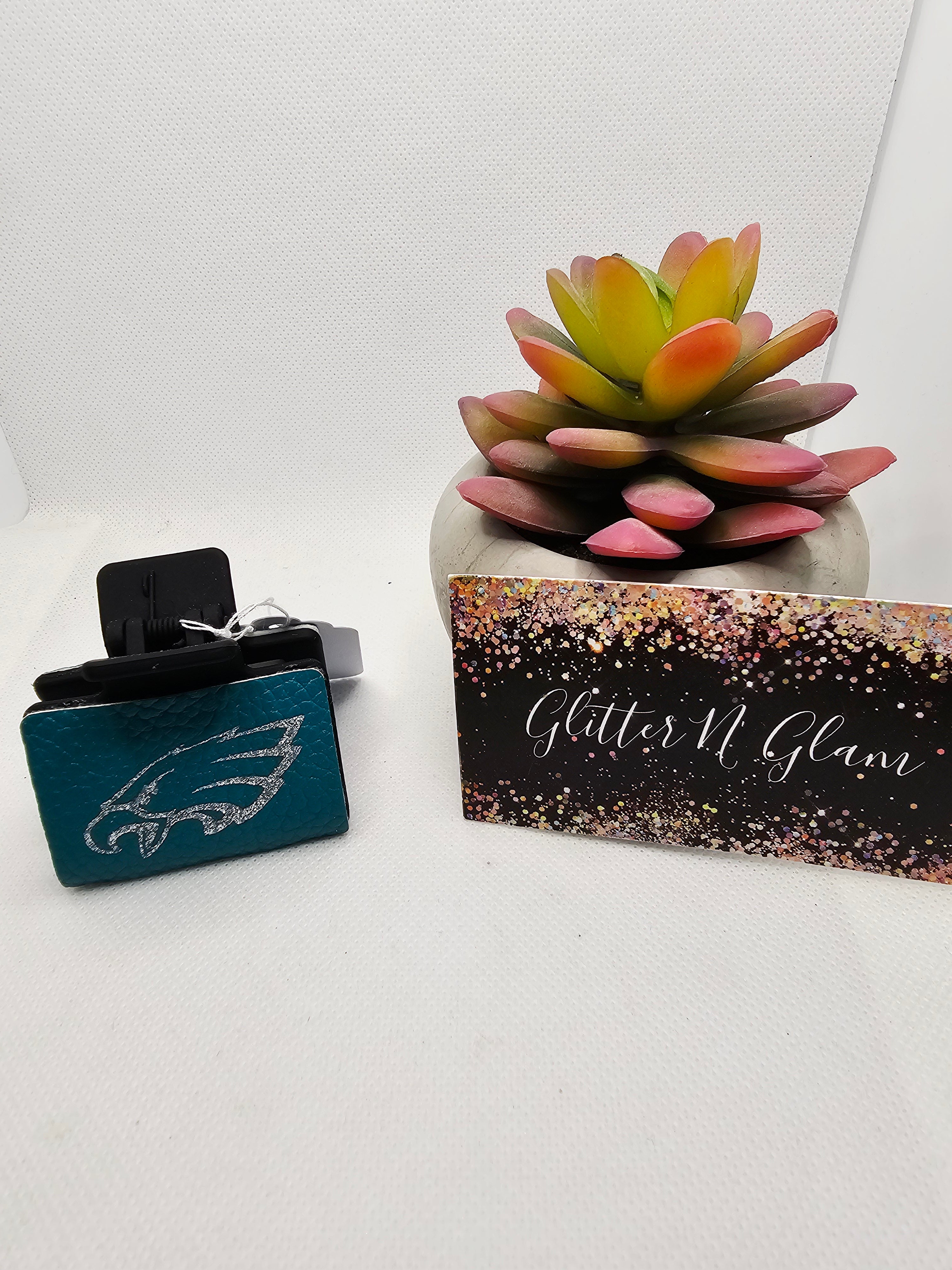 2673 Eagles Small Leather Claw Hair Clip