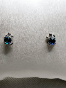 2518 Blueish-Green Turtle Stud Earrings